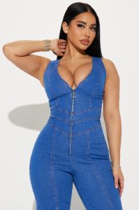 Making Headlines Denim Jumpsuit - Medium Wash sold by Fashion Nova
