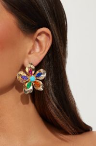 Happy Days Earrings - Gold/Multi sold by Fashion Nova