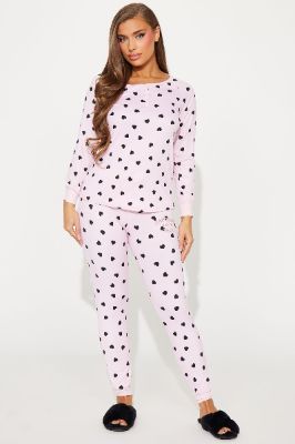 On The Nice List PJ Pant Set - Pink/combo sold by Fashion Nova