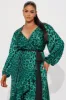 Marilyn Leopard Midi Dress - Green/combo sold by Fashion Nova