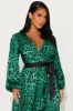 Marilyn Leopard Midi Dress - Green/combo sold by Fashion Nova