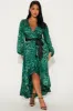 Marilyn Leopard Midi Dress - Green/combo sold by Fashion Nova