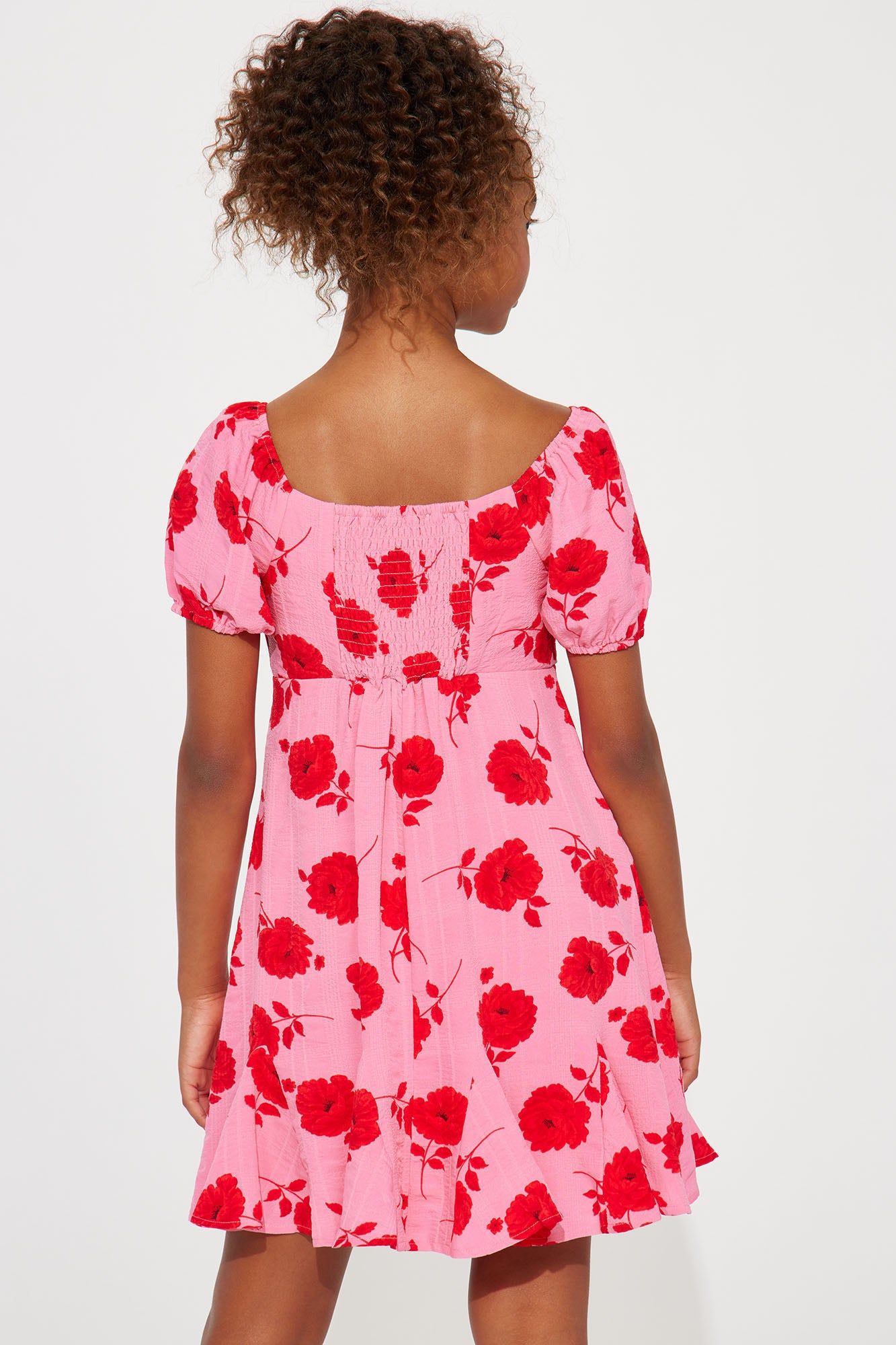 Mini Flowers For You Short Sleeve Dress - Pink/combo sold by Fashion Nova product image thumbnail 5