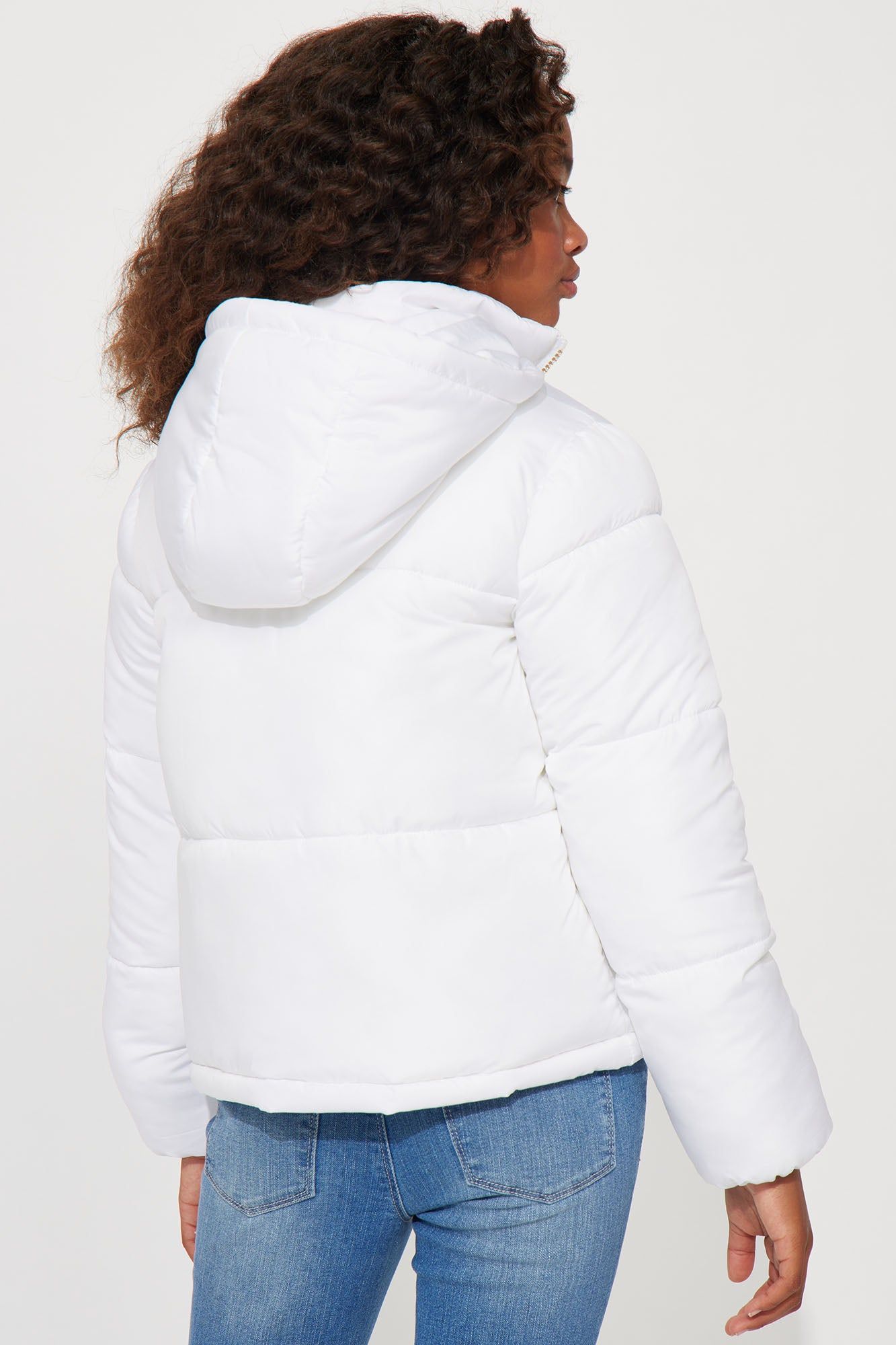 Mini Don't Rain On My Puffer Jacket - White sold by Fashion Nova product image thumbnail 3