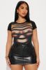 Hot And Seductive Short Sleeve Bodysuit - Brown/combo sold by Fashion Nova