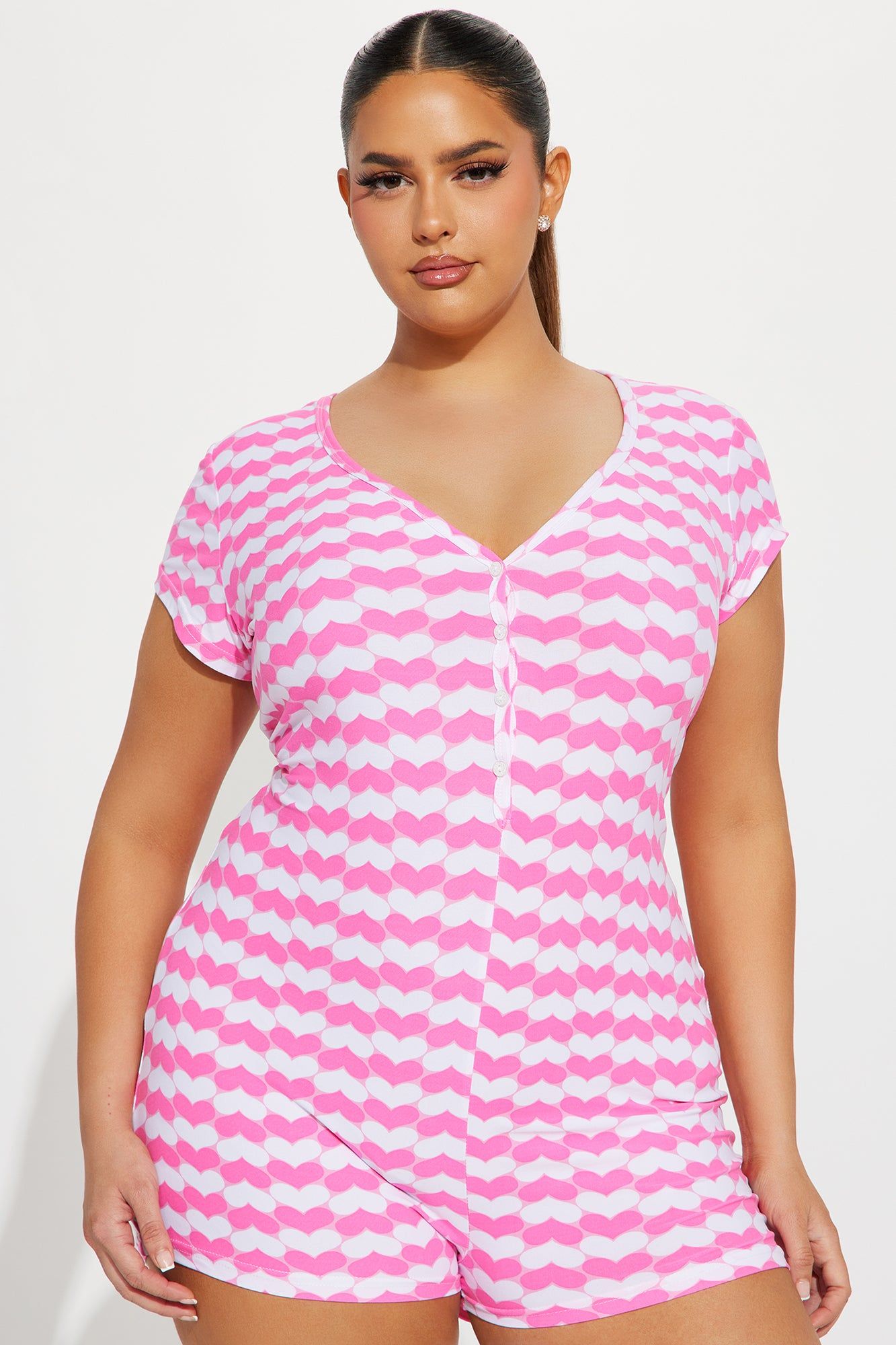 Slay B PJ Romper Onesie - White/Pink sold by Fashion Nova product image thumbnail 5