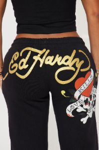 Love Kills Ed Hardy Pant - Black sold by Fashion Nova