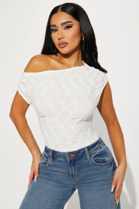 Always On Your Mind One Shoulder Top - White sold by Fashion Nova