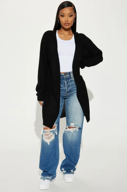 Stayin' Close By Cardigan - Black sold by Fashion Nova