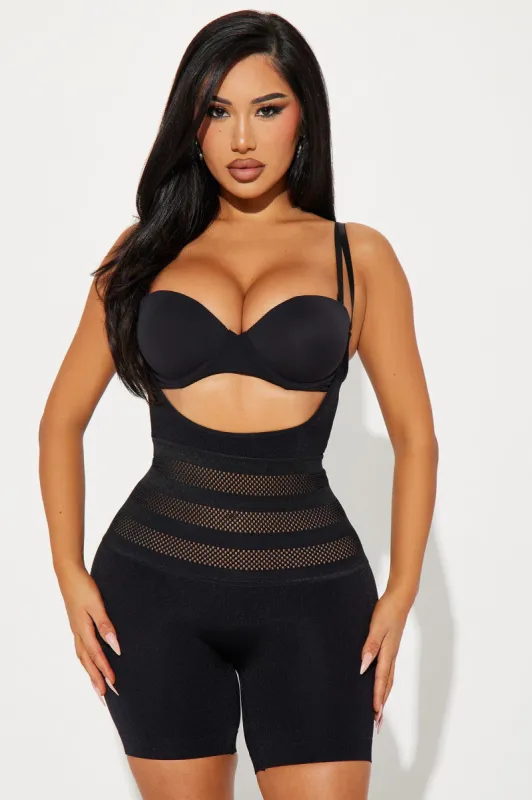 Snatch Me Up Compression Shapewear Romper - Black sold by Fashion Nova