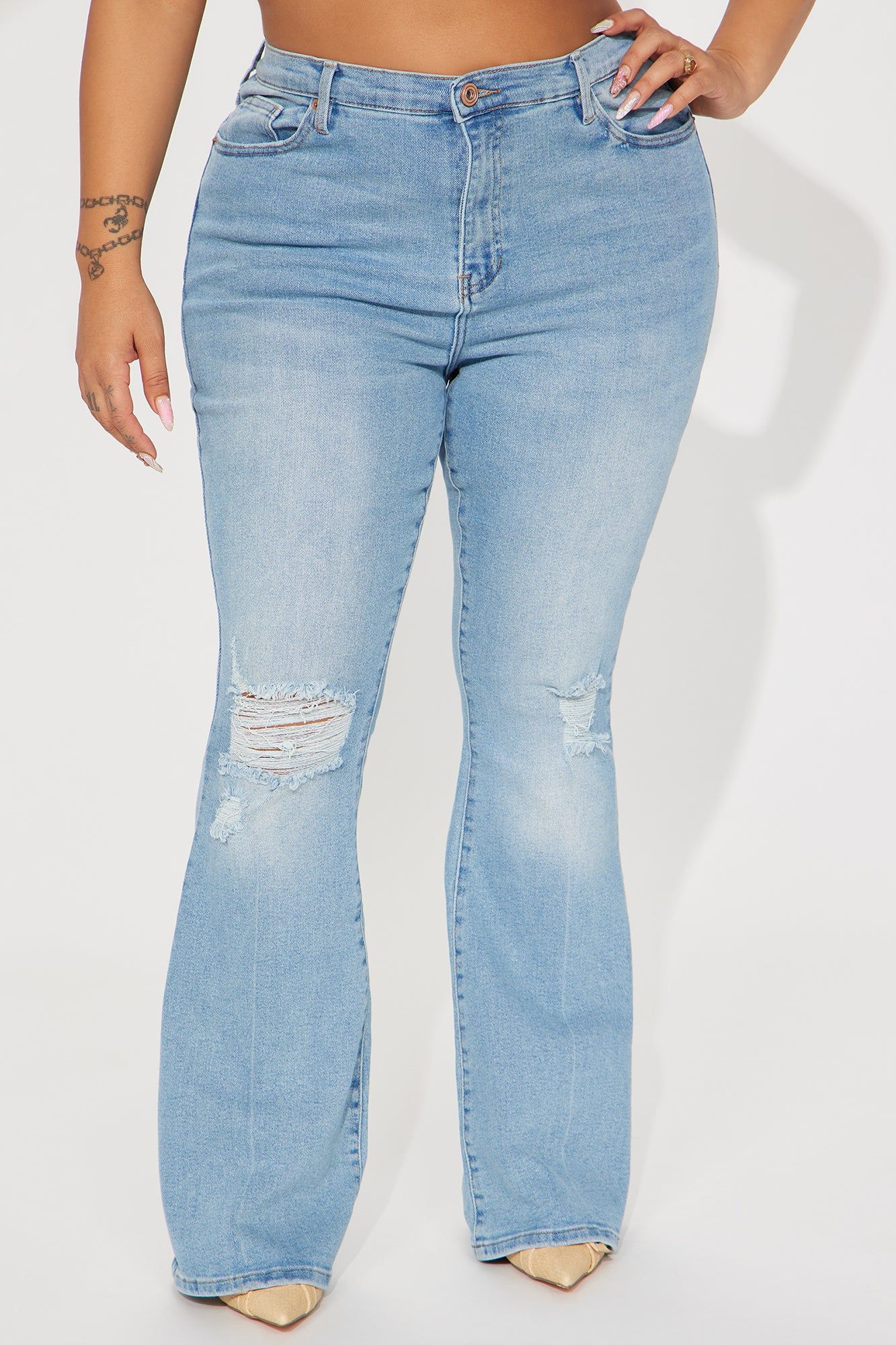 Then And Now Flare Jeans - Light Wash sold by Fashion Nova product image thumbnail 5