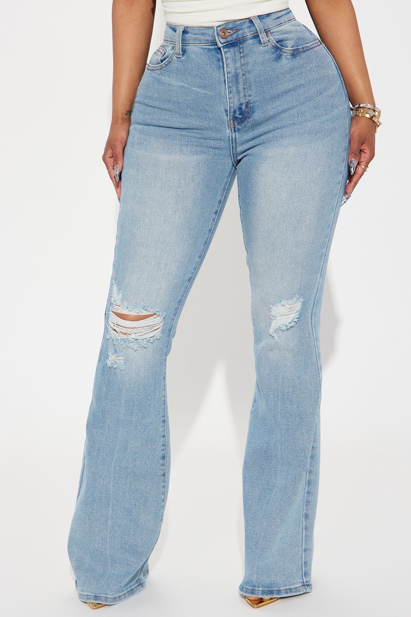 Then And Now Flare Jeans - Light Wash sold by Fashion Nova product image thumbnail 2