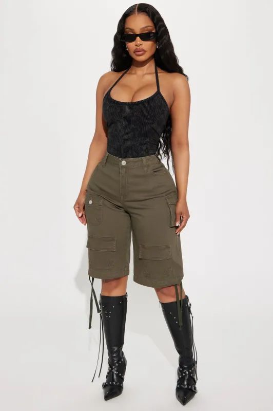 Daniela Cargo Bermuda Short - Olive sold by Fashion Nova