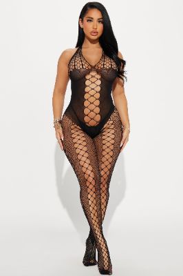 Lusty Dreams Jumpsuit Bodystocking - Black sold by Fashion Nova