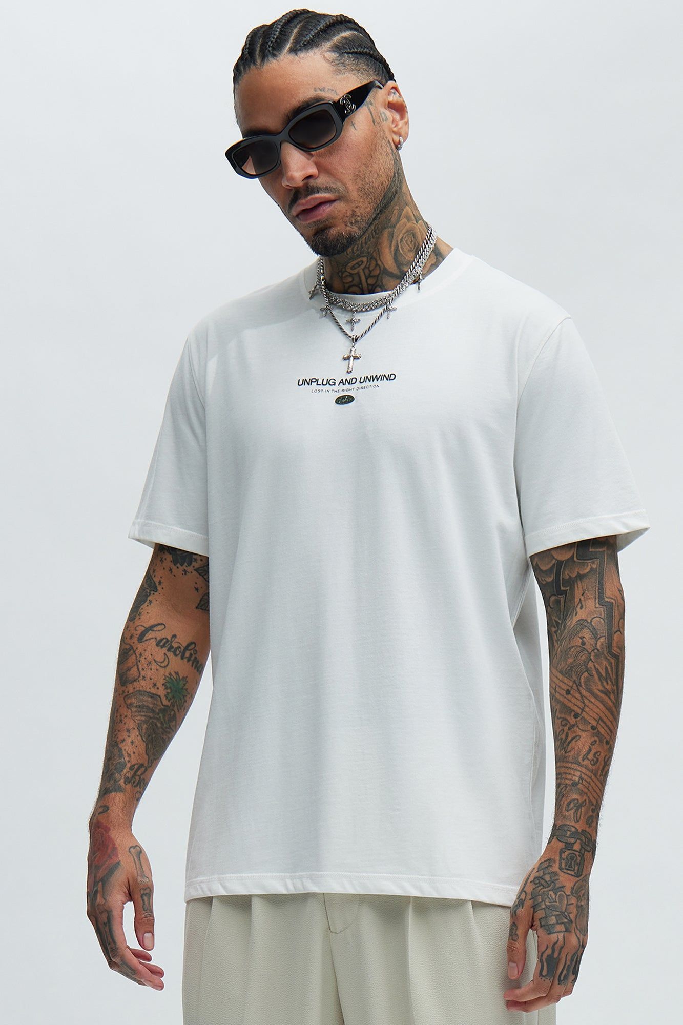 Unplug And Unwind Short Sleeve Tee - Off White sold by Fashion Nova product image thumbnail 4