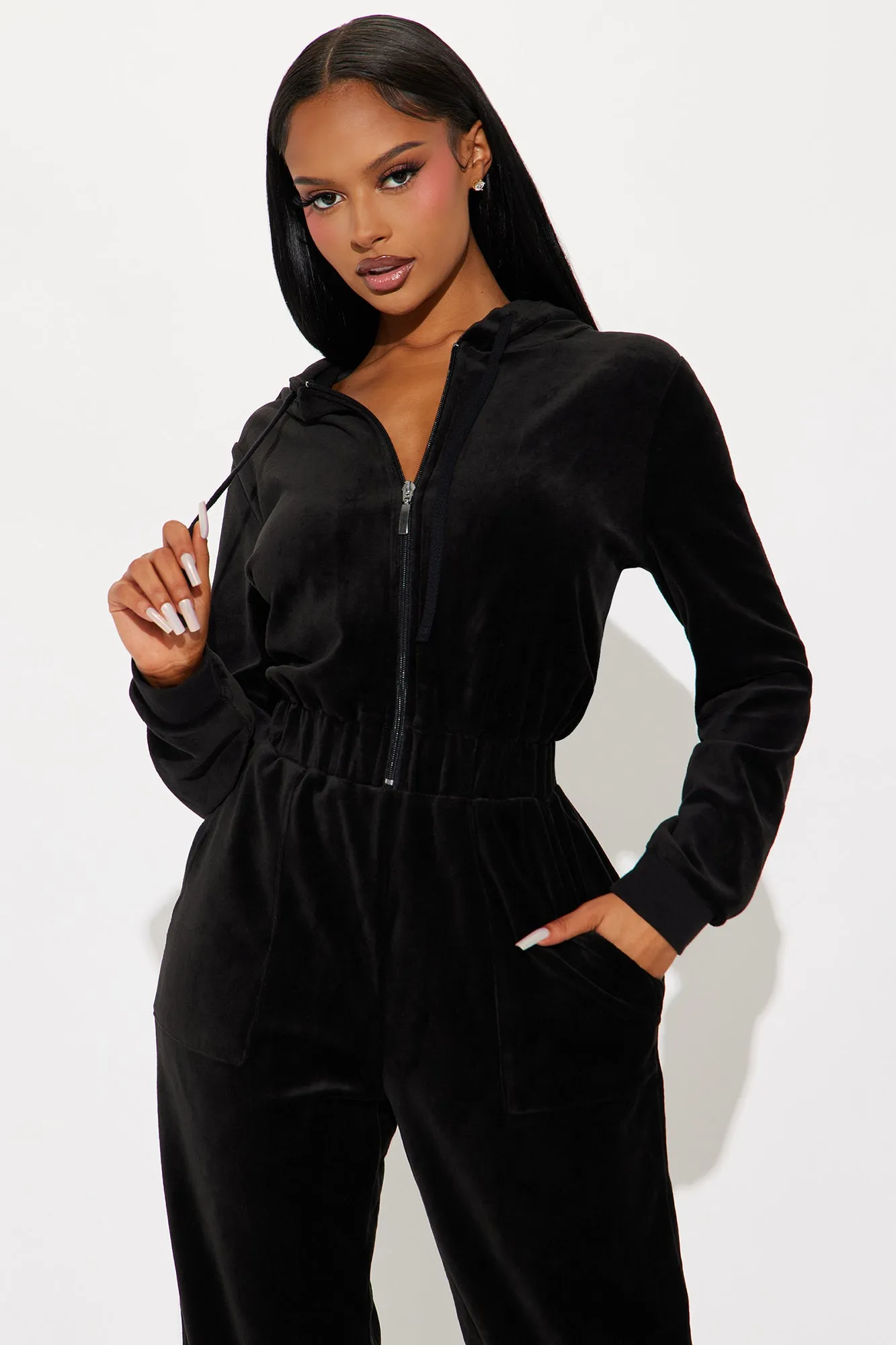 The Original Trendsetter Velour Jumpsuit - Black sold by Fashion Nova product image thumbnail 2
