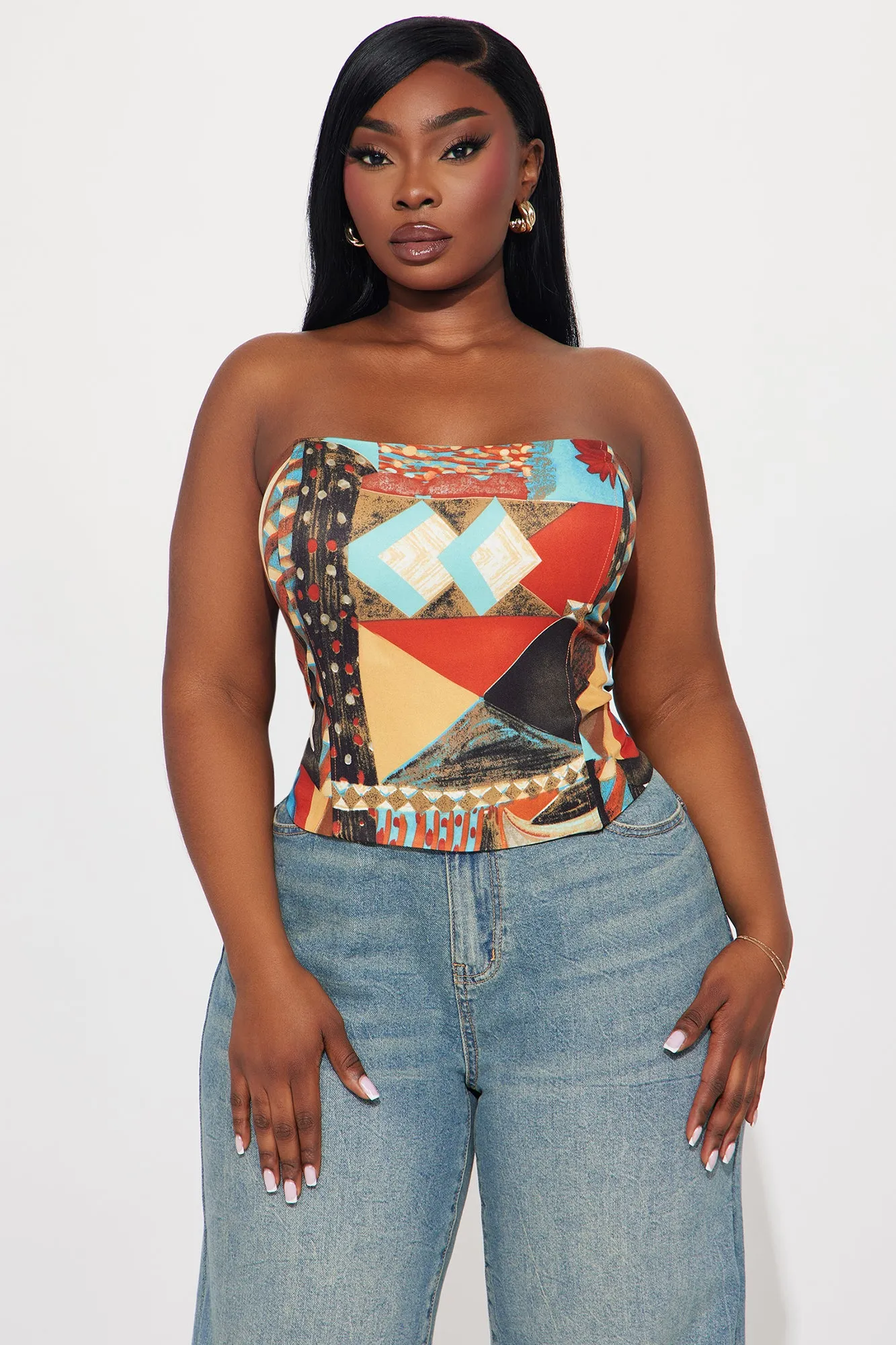 Sweet Talks Corset Top - Orange/combo sold by Fashion Nova product image thumbnail 4