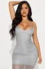 Vanessa Sequin Crochet Maxi Dress - Silver sold by Fashion Nova