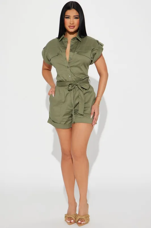Serenity Romper - Green sold by Fashion Nova