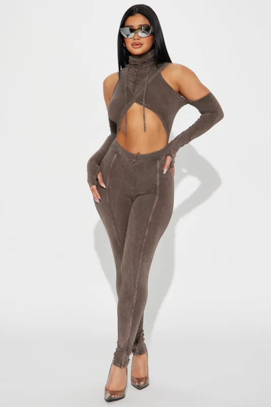 Give Me A Rush Jumpsuit  - Brown sold by Fashion Nova