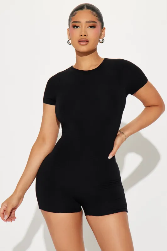 Bree Butter Snatched Romper - Black sold by Fashion Nova