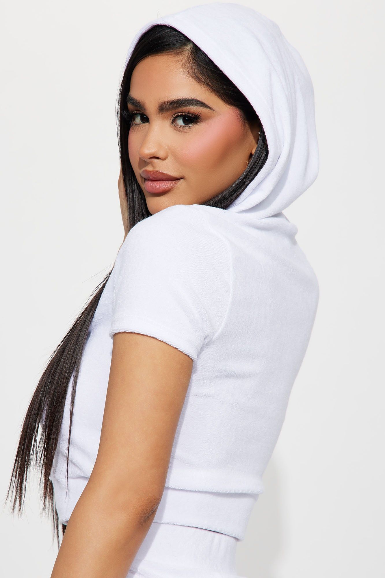 Petite Sabrina Terry Cloth Pant Set - White sold by Fashion Nova product image thumbnail 4