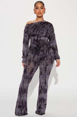 Jazzy Vibes Tie Dye Pant Set - Black/combo sold by Fashion Nova