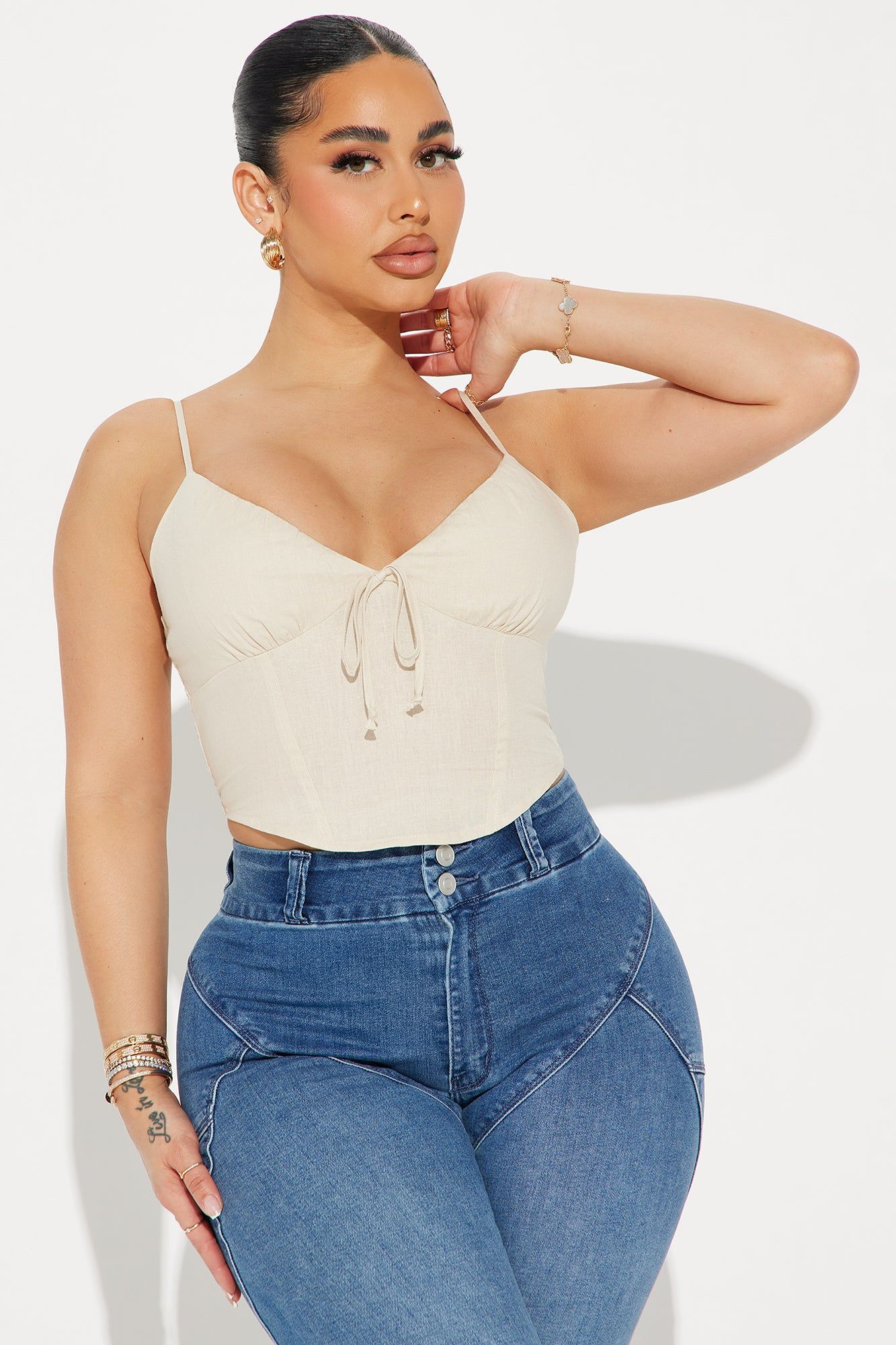 My Way Linen Top - Khaki sold by Fashion Nova