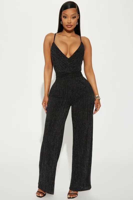 Fantasy Sparkle Jumpsuit - Black sold by Fashion Nova