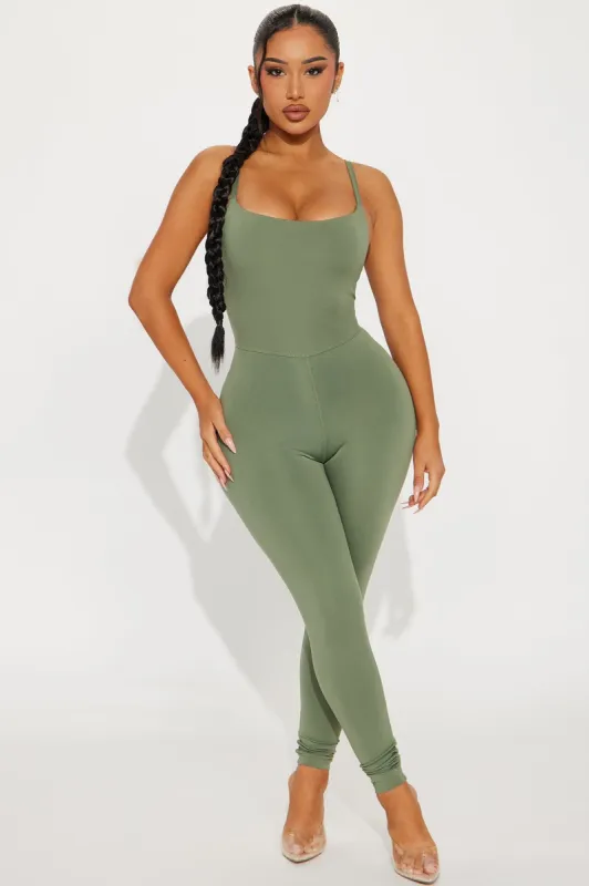 All Around Me Jumpsuit - Sage sold by Fashion Nova