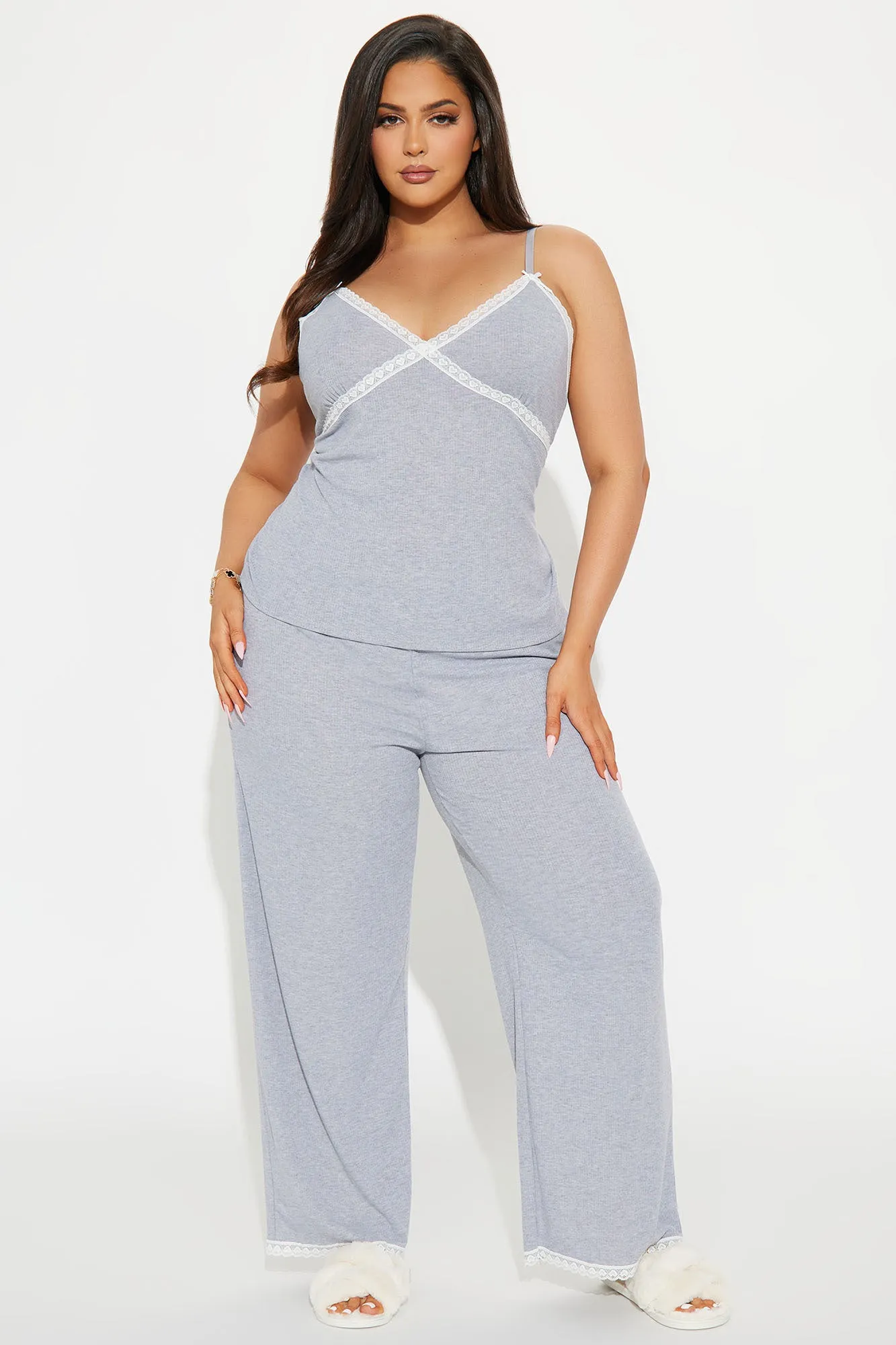 In Your Dreams Ribbed PJ Pant Set - Heather Grey sold by Fashion Nova product image thumbnail 5