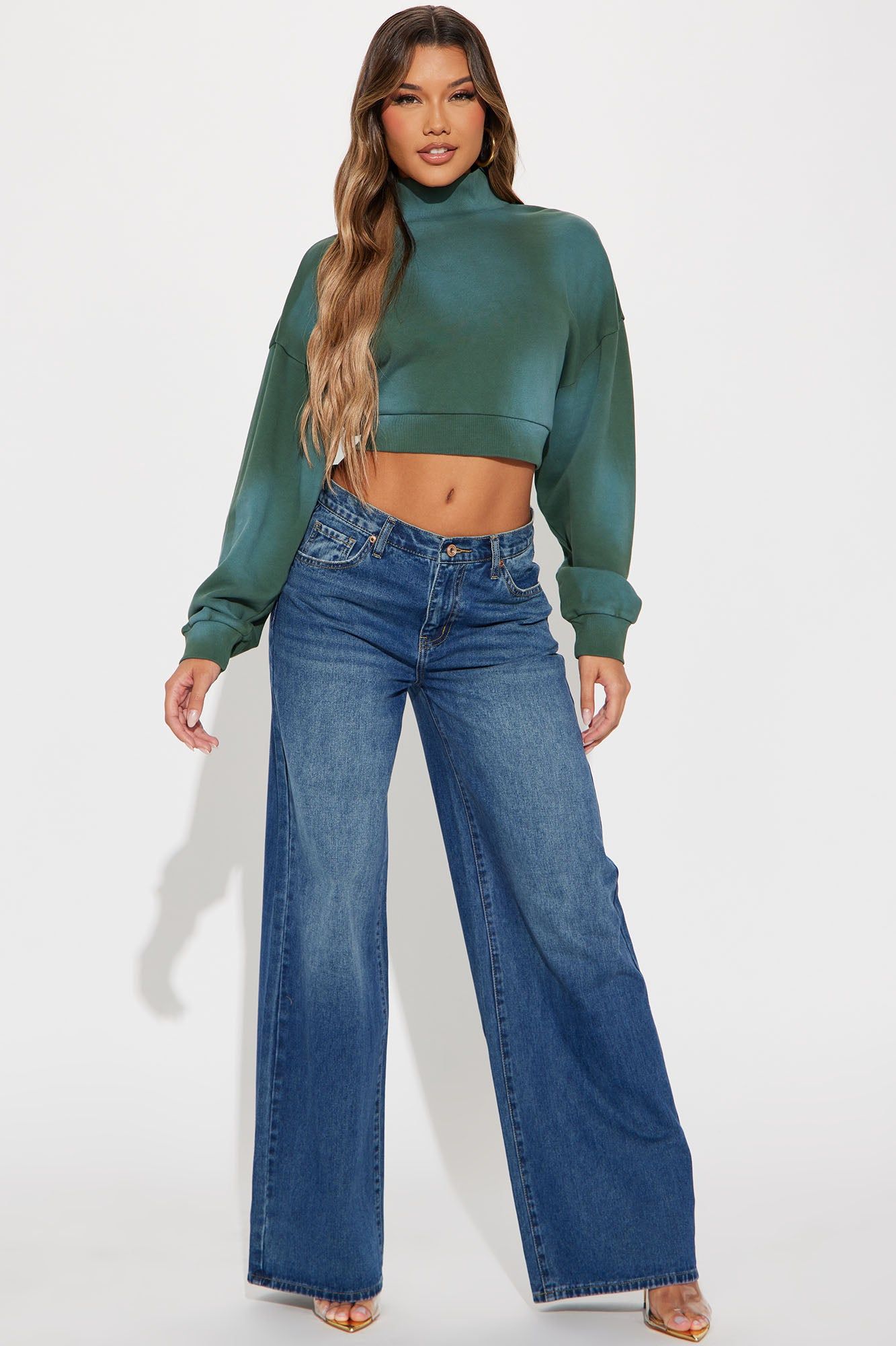 Ava Washed Cropped Pull Over - Hunter sold by Fashion Nova product image thumbnail 2
