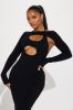 Mari Snatched Maxi Dress - Black sold by Fashion Nova