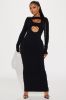 Mari Snatched Maxi Dress - Black sold by Fashion Nova