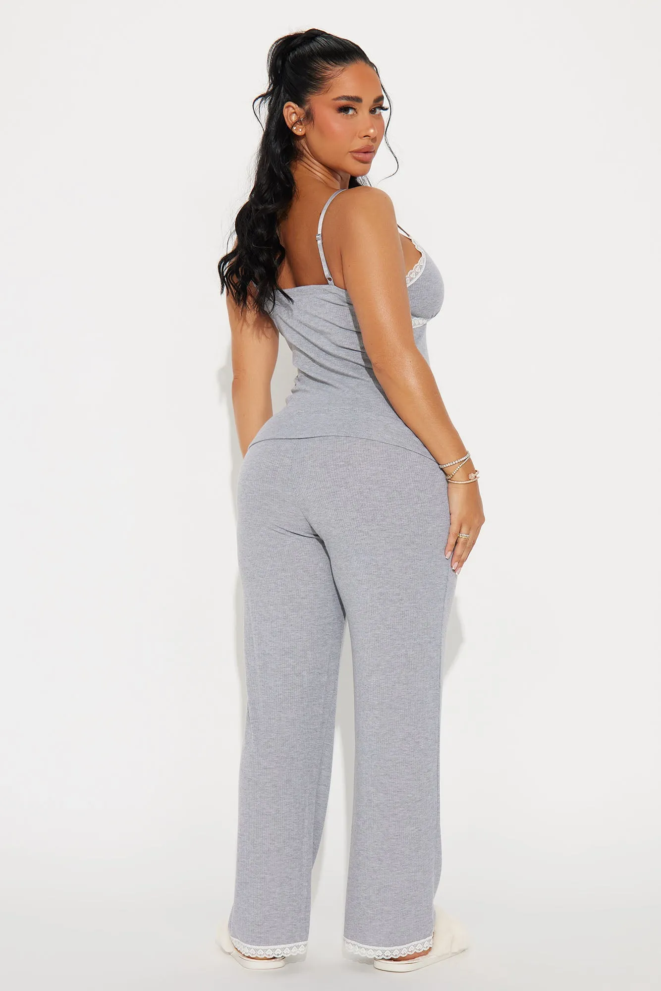 In Your Dreams Ribbed PJ Pant Set - Heather Grey sold by Fashion Nova product image thumbnail 4