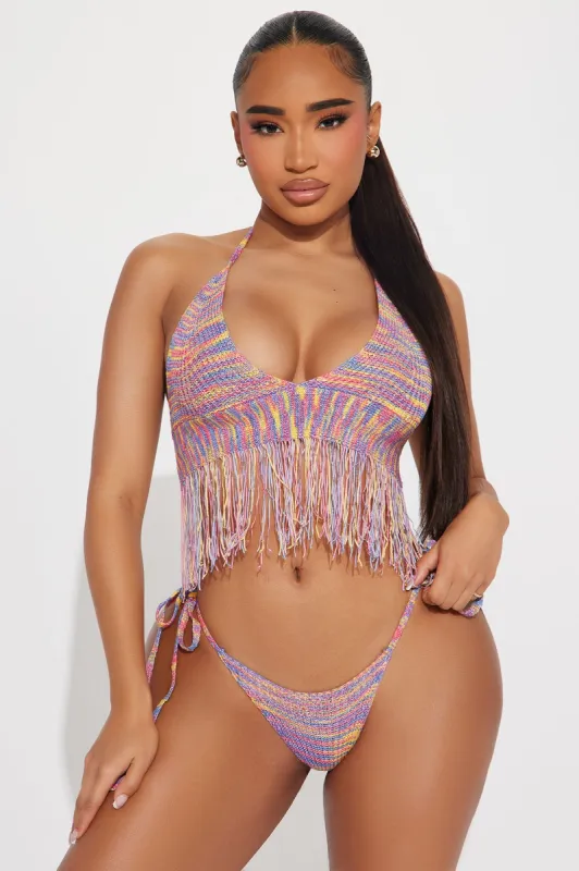 Audrina Fringe Crochet 2 Piece Sunsuit - Multi Color sold by Fashion Nova