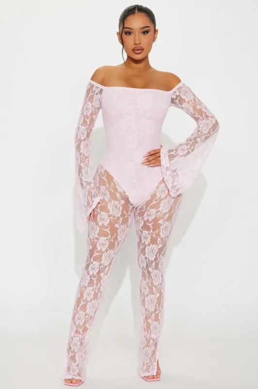 After The Storm Lace Jumpsuit - Pink sold by Fashion Nova
