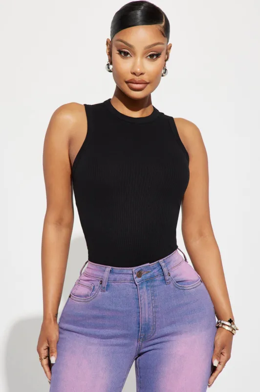 Lily Ribbed Tank - Black sold by Fashion Nova