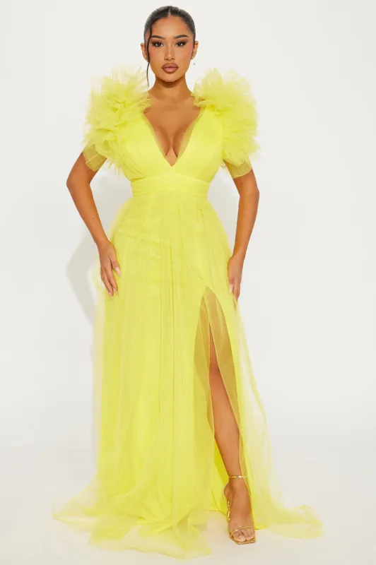 Lush Life Tulle Gown - Yellow sold by Fashion Nova