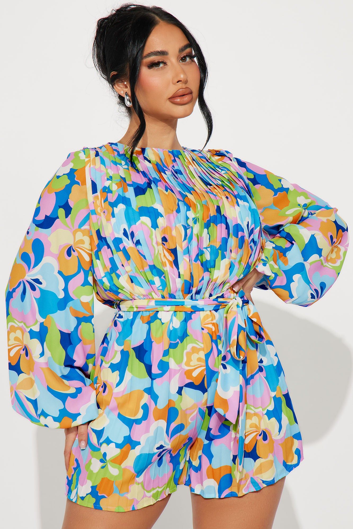 Saturday Brunch Romper - Blue/combo sold by Fashion Nova product image thumbnail 2