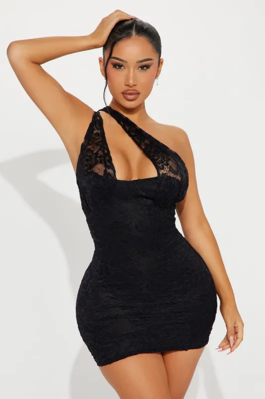 Lolita Lace Micro Mini Dress - Black sold by Fashion Nova