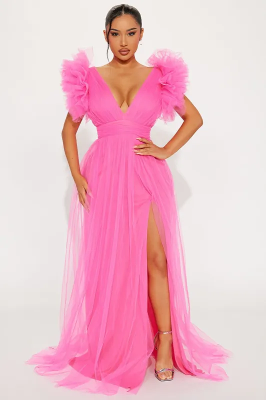 Lush Life Tulle Gown - Hot Pink sold by Fashion Nova