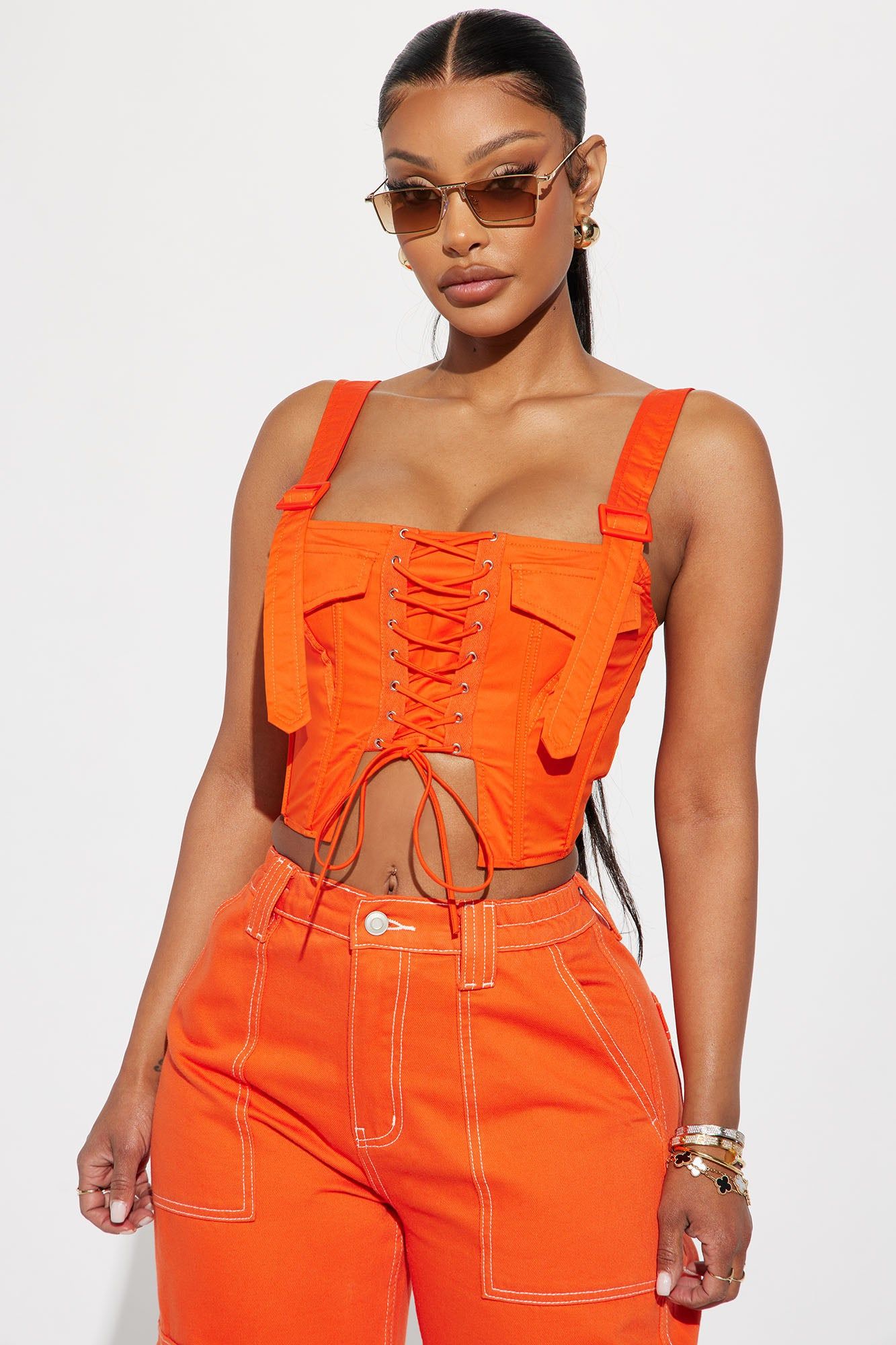 Ready Set Go Corset Top - Orange sold by Fashion Nova