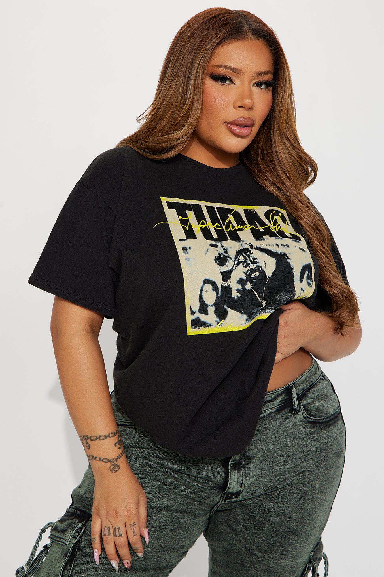 Tupac West Coast Washed Tee - Black Wash sold by Fashion Nova product image thumbnail 4
