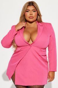 Blair Blazer Mini Dress - Hot Pink sold by Fashion Nova