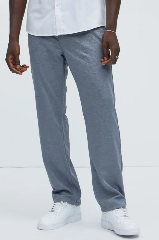 Blaze Textured Straight Pant - Grey sold by Fashion Nova