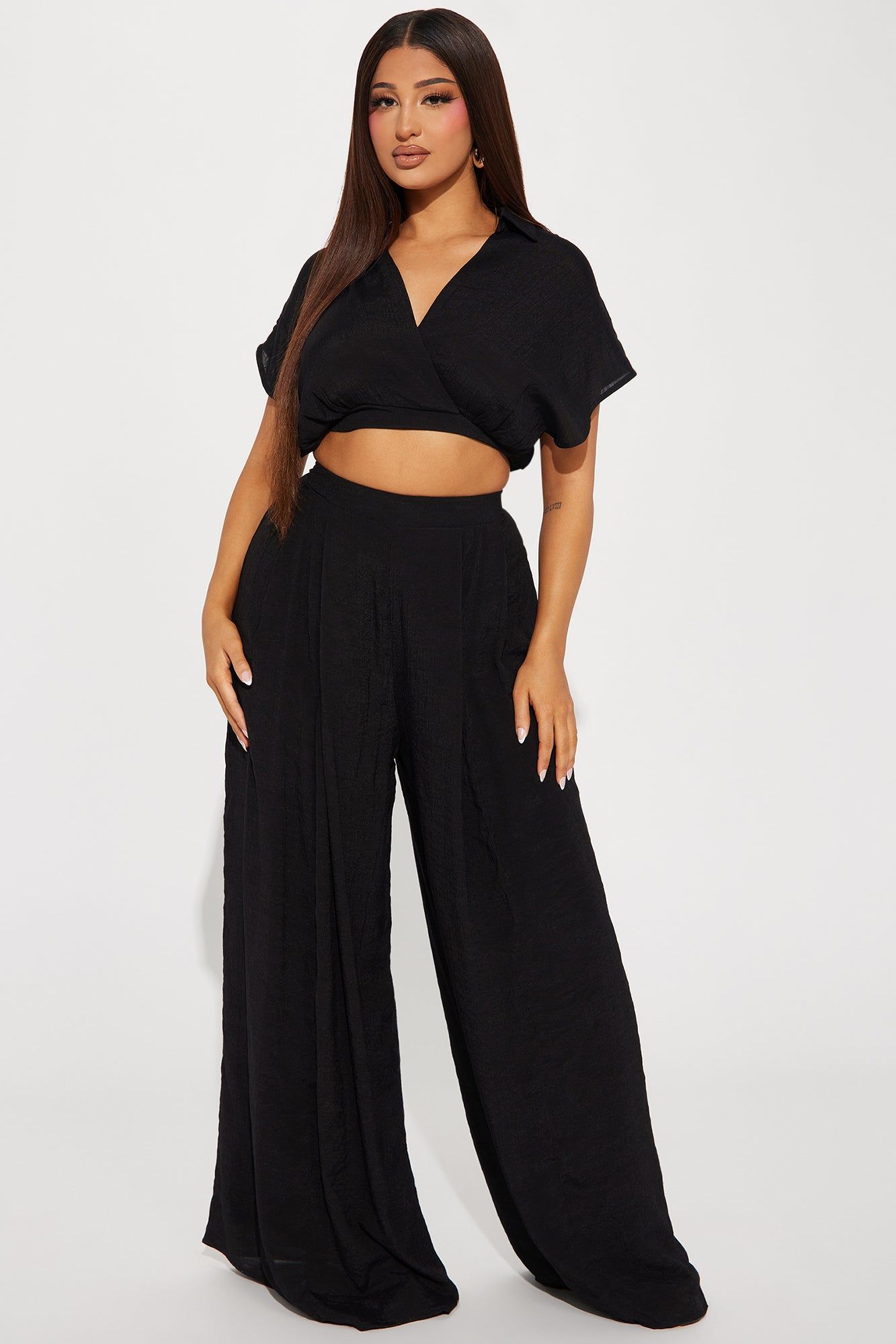 Mea Gauze Pant Set - Black sold by Fashion Nova