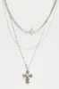 Listen To My Prayers Layered Necklace - Silver sold by Fashion Nova