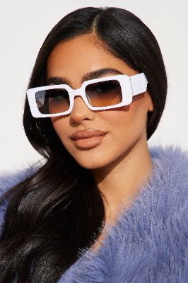 Simply A Classic Sunglasses - White sold by Fashion Nova