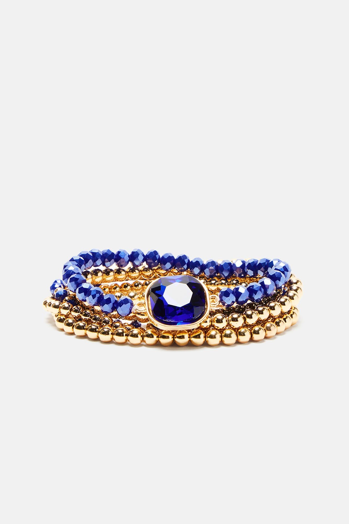 Deep Blue Sea Bracelet Set - Gold/Blue sold by Fashion Nova product image thumbnail 3